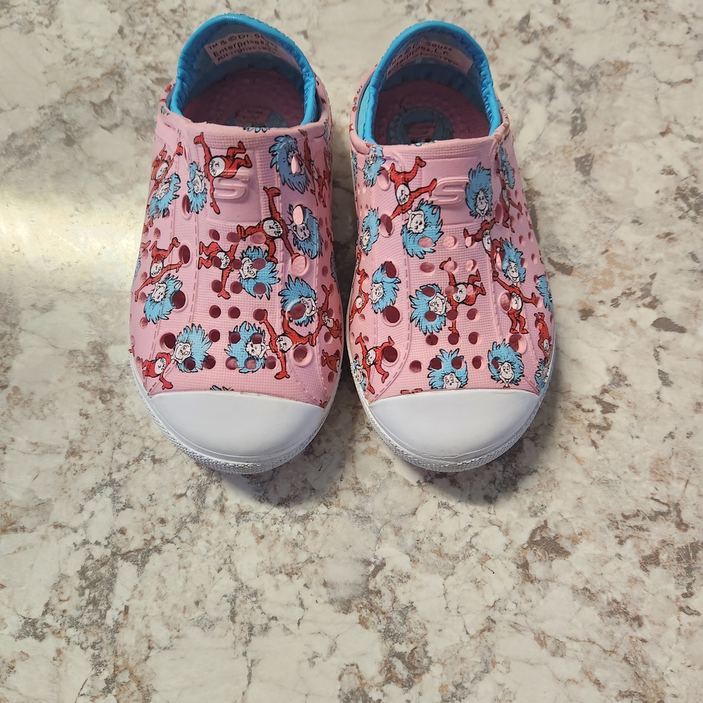 Skechers Kids Pink and Blue Slip-On Sneakers